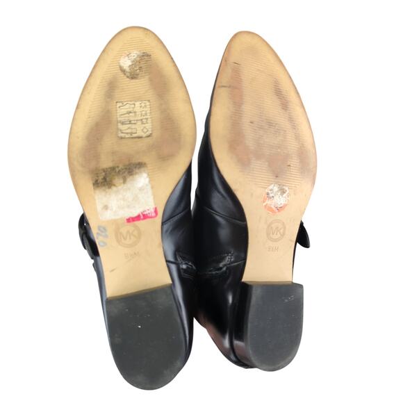 MICHAEL Kors Prudence Ankle Boots Booties Monk Strap Black Leather Women 9.5‎ - Picture 7 of 8